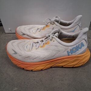 HOKA White and Orange Running Shoes
